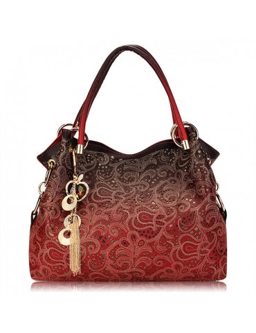 Women Vintage Hollow Out Pendant Shoulder Bags Elegant Retro Handbags