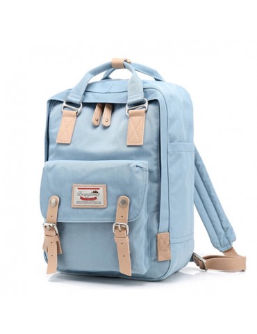 Women Canvas Stitching Color Student Bag Computer Bag Leisure Backpack Travel Bag