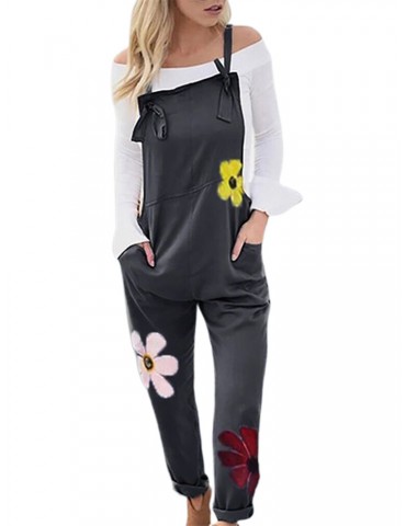 Casual Flowers Print Jumpsuit for Women