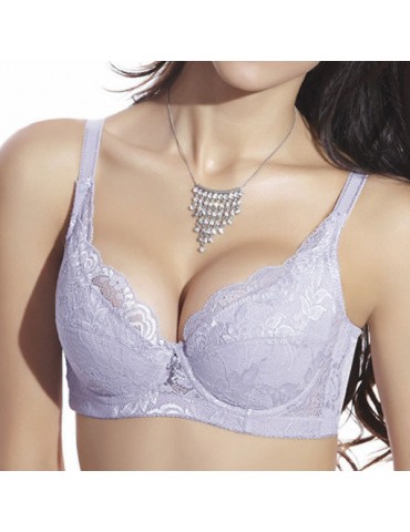 Lace Gather No-Padded Thin Trendy Bras