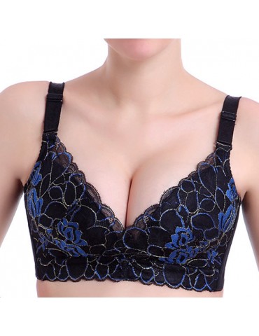 Sexy Lace Embroidery Wireless Gather Adjustable No Padding Bras