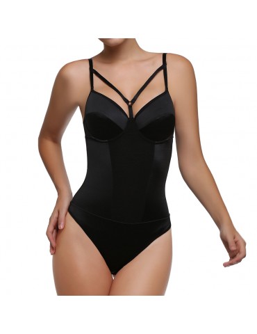 Push Up Belly Control Hollow Out Back Bodysuit Shapewear