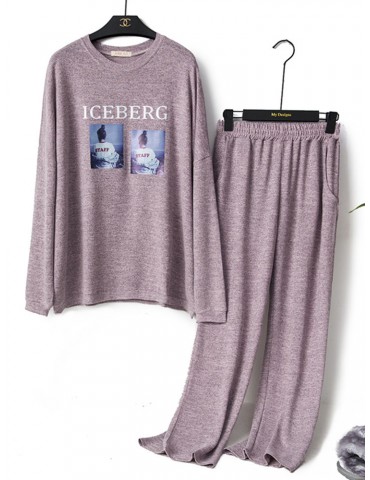Casual Pajamas Cotton print Elastic Panty Solid Color Home Sleepwear