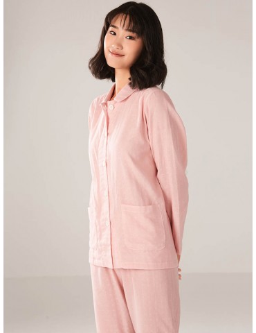 Plus Size Cotton Women Pajamas Polka Dot Button Casual Long Sleepwear Suits