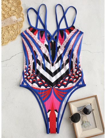 Sexy Print One Piece Indian Slimming Swimwear Hollow Women Swimsuits By Newchic