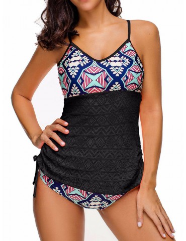 Jacquard Padding Wireless Two-piece Swimsuit For Women