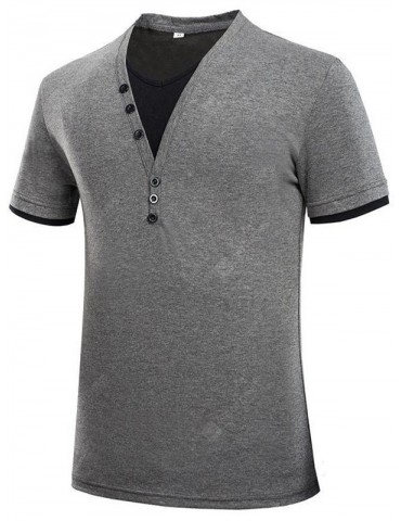 Men Comfortable V-neck Short-sleeved T-shirt