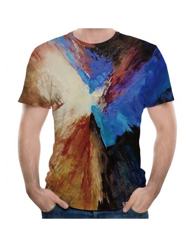 3D Summer Casual Fashion Painting Print Men's Short-Sleeved T-shirt