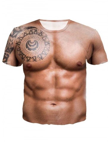 Summer Fashion Men Funny 3D Print Casual Punk Short Sleeves T-Shirt