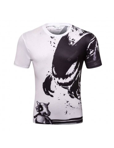 Men's  Summer Short Sleeve Digital Print 3D Little Ghost T-Shirt