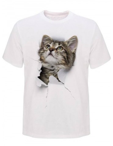 Men's Casual Fashion 3D Cat Short Sleeve T-shirt