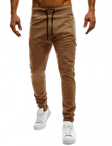 Men Fashion Solid Color Casual Pants