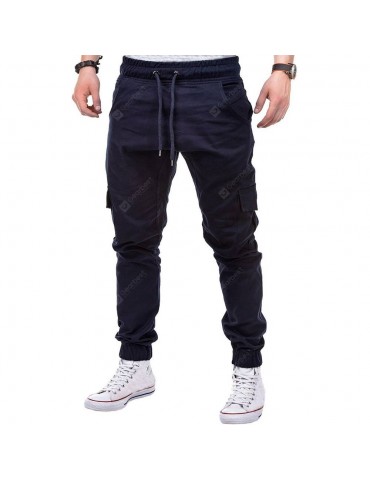 Winter Men's Casual Overalls Multi-Pocket Large Size Trouser