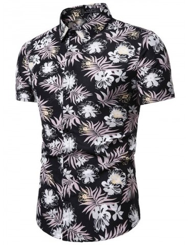 1316 / CS51 Male Fashion Print Short Sleeve Shirt