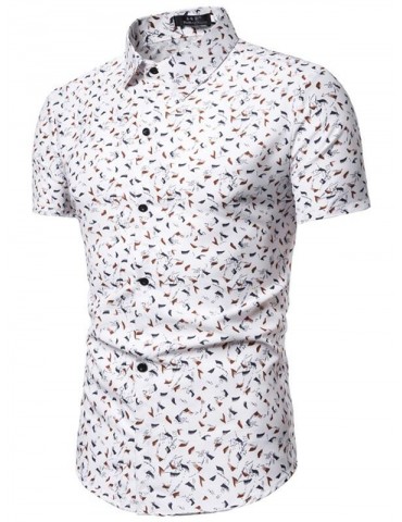 1316 / CS50 Male Fashion Print Short Sleeve Shirt
