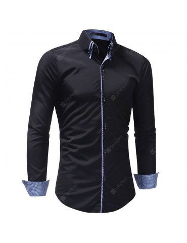 Men's Casual Slim Fashion Solid Color Long-Sleeved Shirt
