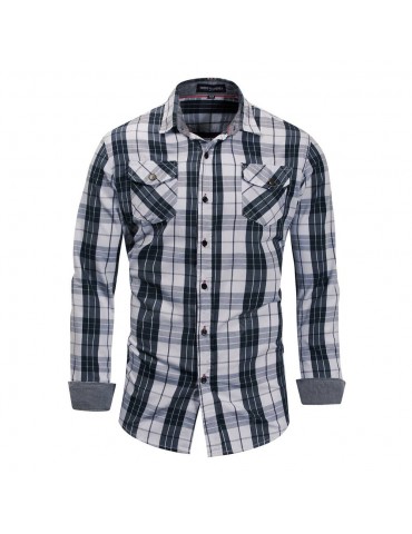 FREDD MARSHALL Men's Long Sleeve Button-Down Plaid Shirt