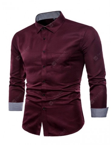 Long Sleeve Causal Business Fit Suits Shirts for Men