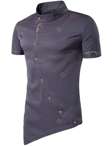 Men Fashionable Figuring Style Vertical Collar Shirt