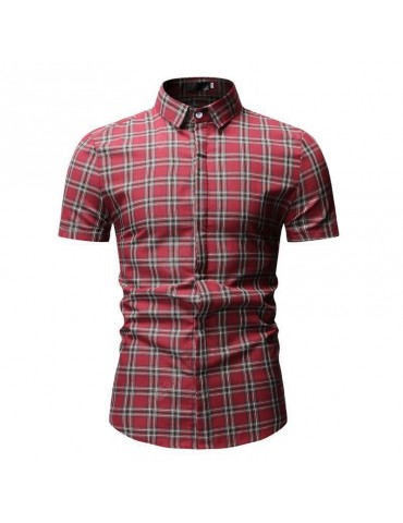 New Men'S Casual Short-Sleeved Printed Shirt