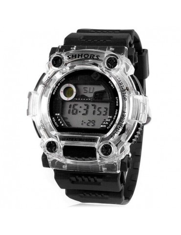 Shhors 750 LED Sports Military Watch Multifunction with Day Date Alarm Stopwatch Water Resistant