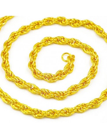 18k Gold Plated Fashion Mens Rolo Chain Necklace
