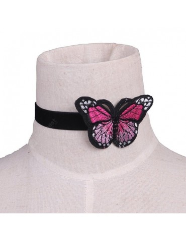 Butterfly Embroidery Velvet Choker Necklace
