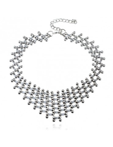 Round Metal Layered Choker Necklace