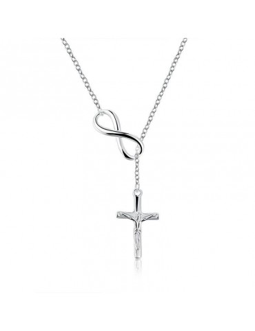 Infinite Crucifix Chain Pendant Necklace