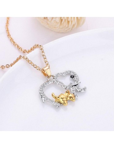 Two-Tone Double Elephant Necklace