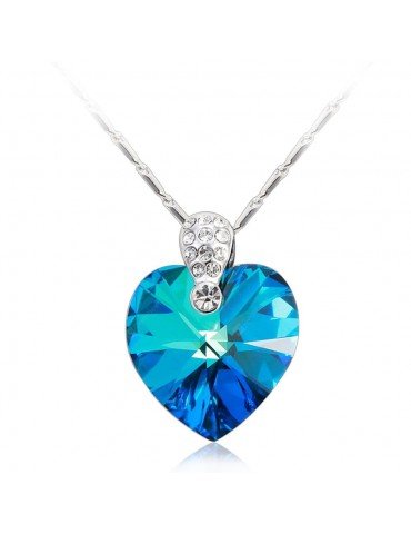 Crystals Heart Necklaces Pendants for Women Fashion Jewelry Birthday Best Friends Gifts