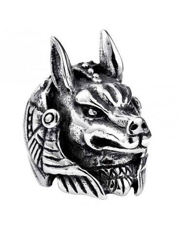 Male Creative Alloy Engraved Wolf Ring