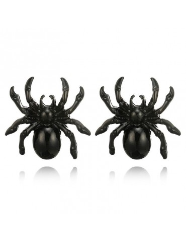 Black Spider Shape Stud Earrings